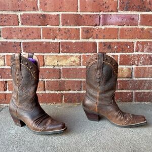 Ariat Dixie Women’s Brown Leather Cowgirl Boots Size 7B Average Width Cowboy